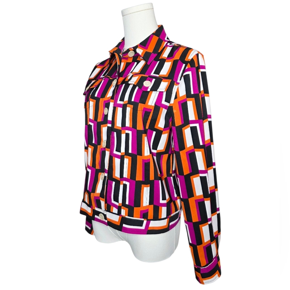 LINEAR Multi-colored Crop Button-up Jacket